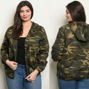 plus size camouflage coat
